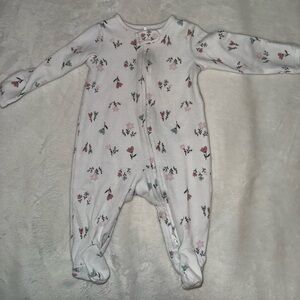 Carter's White Floral Kids Footie